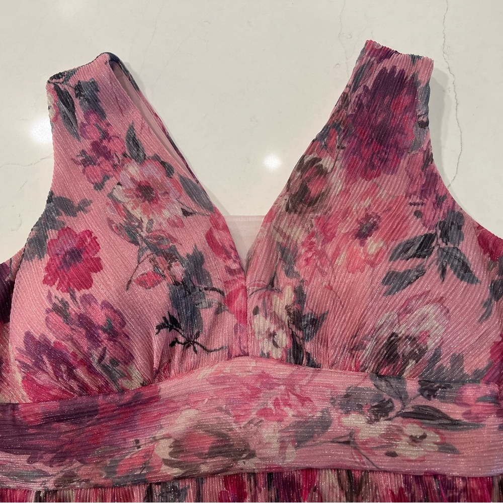 Floral Pink Sleeveless Dress